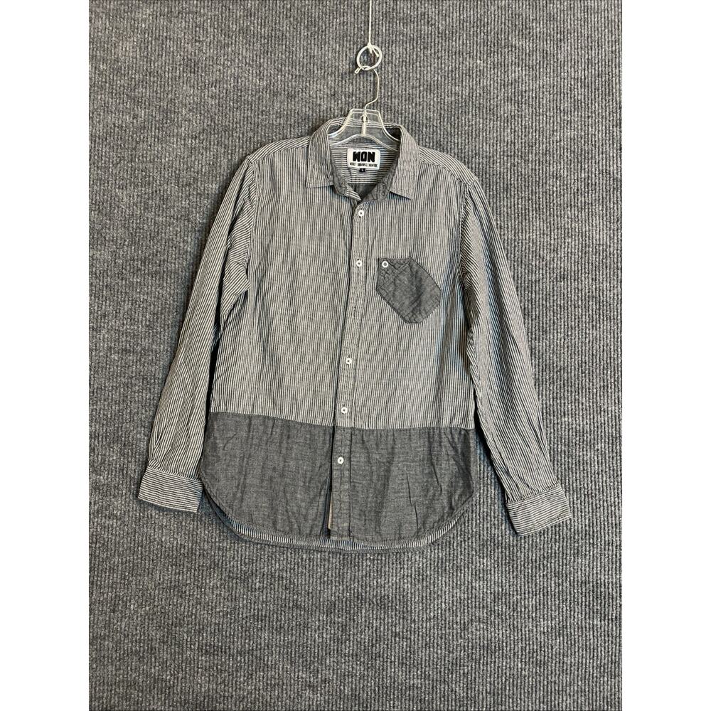 WOOLF ORIGINALS NEW YORK WON Button Up Shirt Size Large Striped Long Sleeve
